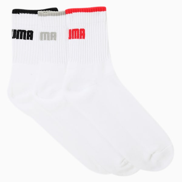 PUMA Sport Unisex Socks Pack of 3, White/ White/ White